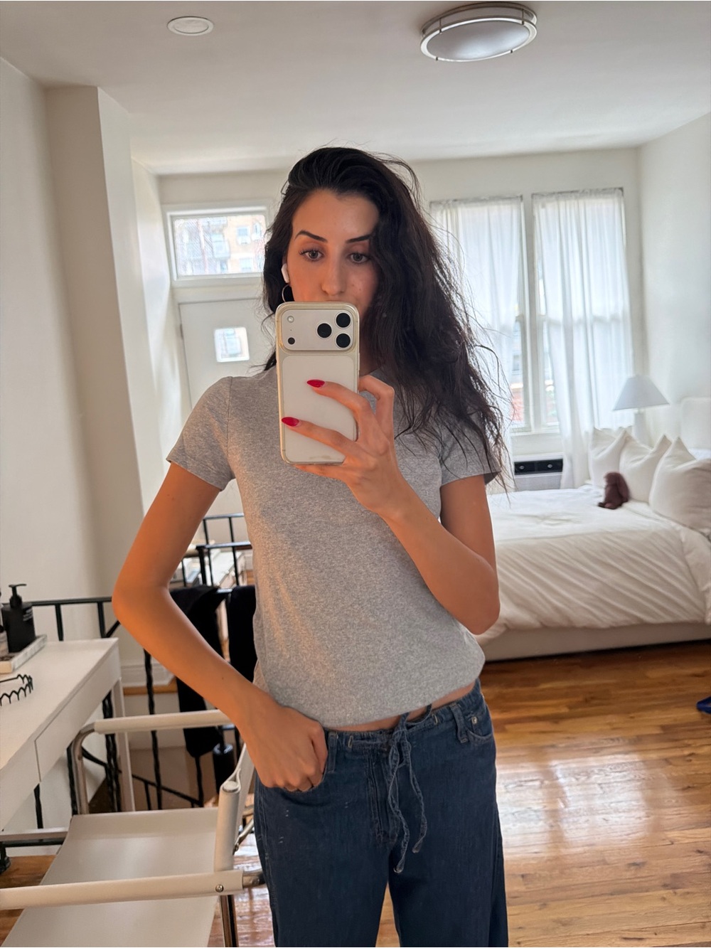 Banana Republic Heather Gray Short Sleeve Crewneck Tee